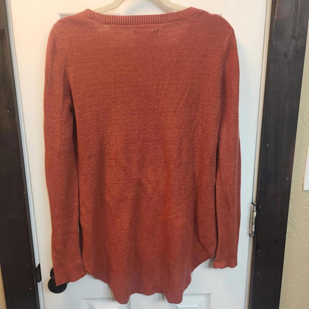 Natural Reflections Women's Long Sleeve Knit Top in Rust, Size Large - Picture 5 of 8